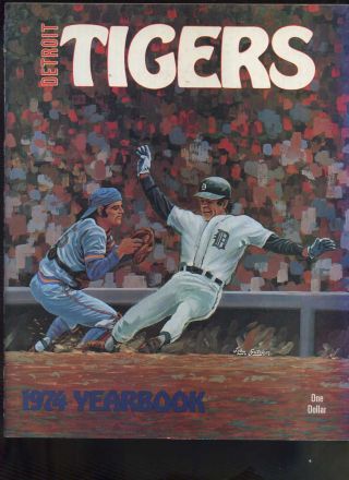 Vintage 1974 Detroit Tigers Official Yearbook Al Kaline Willie Horton Mbx92