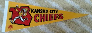 Vtg Kansas City Chiefs 5 " X12 " Afl Nfl Football Vinyl Mini Pennant