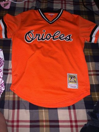 Authentic Cal Ripken Baltimore Orioles Mitchell And Ness Batting Practice Jersey
