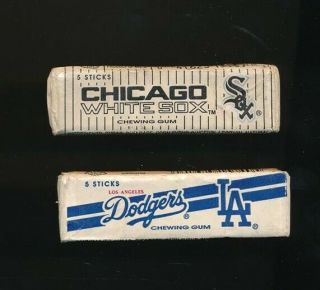 Chicago White Sox & L.  A.  Dodgers Two Vintage Mlb Chewing Gum Packs