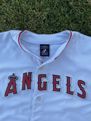 Youth Boys Majestic LA Angels Mike Trout 27 White MLB Baseball Jersey L (14 - 16) 2