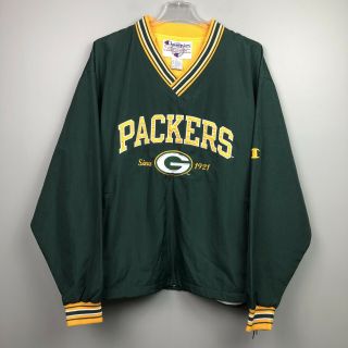 A09694 Vtg Champion Green Bay Packers Nfl Football Pullover Jacket Size Xl