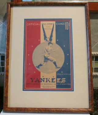 Framed June 5,  1943 Yankee Stadium Program Vs.  Red Sox - Nyy Balk - Off Win