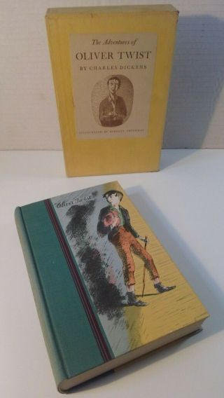 Adventures Of Oliver Twist Charles Dickens - 1939 Hard Cover Book W/ Slip Cover