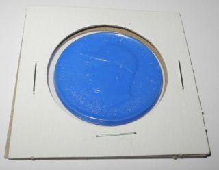 1955 Armour Baseball Coin Token Pin Harvey “kitten” Haddix Cardinals (blue)