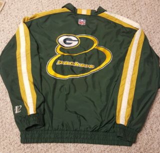 Vintage Pro Line Nfl Green Bay Packers Full Zip Training Jacket Size Xxl 2xl