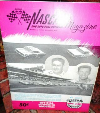 Vintage Nascar & Auto Race Program Grand National Championship Races For 1962
