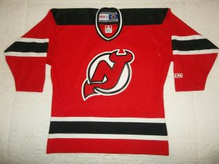 Euc Sewn Stitched Jersey Devils Ccm Hockey Jersey Youth Boys L/xl Large / Xl