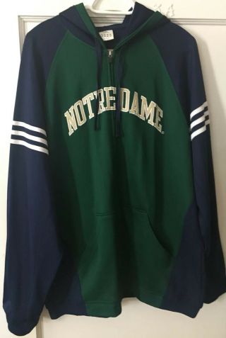 Sweet Adidas Embroidered Notre Dame Zip Up Hoody Sweatshirt / Jacket - L