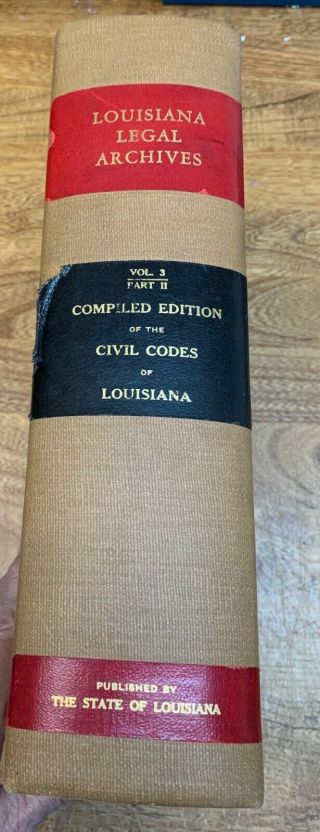 Law,  Louisiana,  Civil Code,  Compiled Edition,  Part Ii Only,  1942