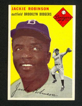 1954 Topps Jackie Robinson 10 - Brooklyn Dodgers - Nm