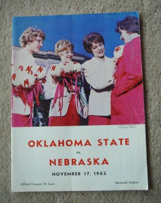 Nebraska Cornhuskers Huskers Official Football Program 1962 Vs Oklahoma State