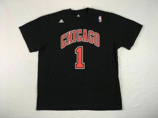 Adidas Chicago Bulls - Black Cotton Short Sleeve Shirt (2xl) -