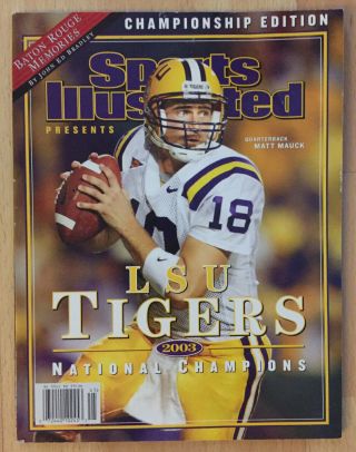 2003 Matt Mauck Lsu Tigers Sports Illustrated National Champions Commemorative