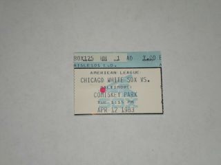 Chicago White Sox Mlb Ticket Stub Vs Baltimore Orioles 1983 - Cal Ripken 2 Hits