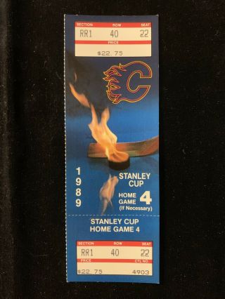 1989 Nhl Calgary Flames Stanley Cup Final Playoff Ticket Game 4
