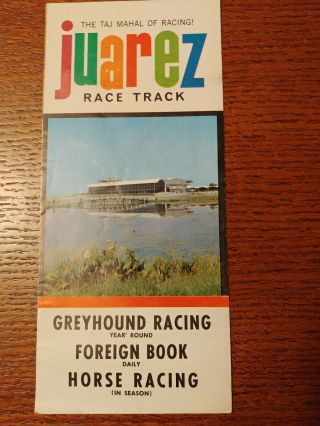 Vintage Juarez Race Trace Bochure - Greyhound & Horse Racing - Foreign Book