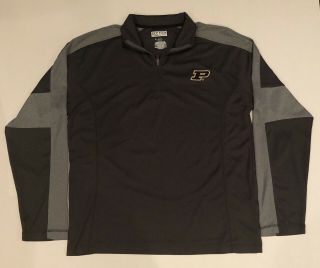 Purdue Men’s Quarter Zip Lightweight Athletic Sweatshirt,  Size L.  Heather Gray