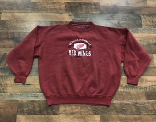 Nhl Detroit Red Wings Vintage 90s Crewneck Sweatshirt Adult Men’s Xl Hockey