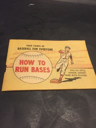 Scarce 1965 Hood Ice Cream Baseball Babe Ruth “how To Run Bases” Guide Premium