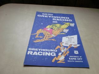 Vintage 1964 Black Hills Greyhound Racing Program