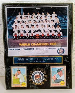 1968 World Champions Detroit Tigers Plaque (15 " X 12 ") - Al Kaline,  Bill Freehan