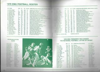 1976 EASTERN MICHIGAN HURON FOOTBALL media guide, 3