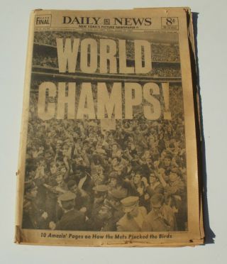 1969 York Daily Ny News Comp Newspaper Mets Win World Series,  World Champs