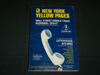 1978 - 1979 York Yellow Pages Book - Wall St.  - World Trade - J 3842