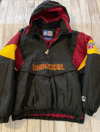 Vintage Washington Redskins Starter Nfl Jacket Size Large Pullover Coat