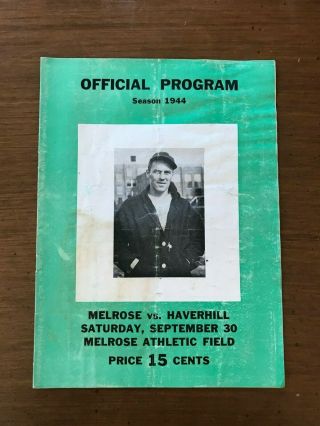 1944 Boston High School Football Program - Medford Vs.  Haverhill