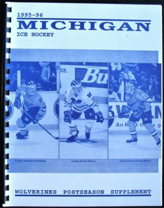 1995 - 96 Michigan Wolverines Postseason Supplement Ice Hockey Media Guide