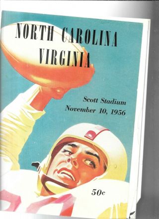 1956 U Of North Carolina Vs U Of Virginia Football Program Henry Jordan Hof