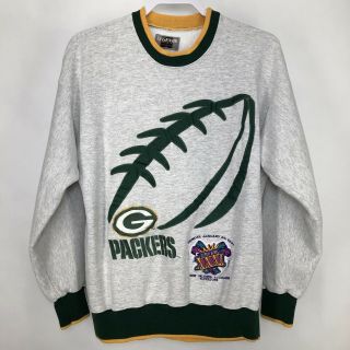 Vintage Green Bay Packers Mens Large Sweatshirt Bowl Xxxi 1997 L Flaw