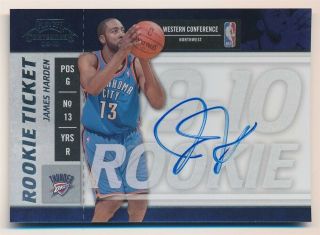 James Harden 2009/10 Playoff Contenders Rc Rookie Ticket Autograph On Card Auto