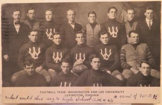 1908 Washington And Lee Football Team Postcard