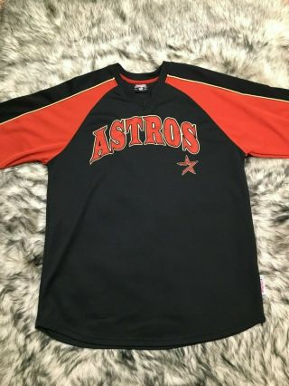 Vintage Men’s Large Houston Astros Warmup Pullover Shirt Jersey Stitched Logo