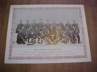 1933 - 34 Ccm Brown Border York Rangers Team Photo