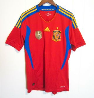 Spain 2010 World Cup Adidas Soccer Jersey Shirt M Red Climacool