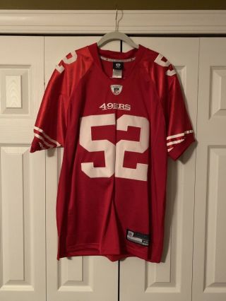 Mens On Field Sewn Reebok Sf 49ers Patrick Willis Red Home Jersey - Size 46