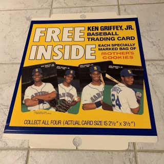 1989 Mothers Cookies Promotional Poster Ken Griffey Jr.  Rookie 18x22 Mariners