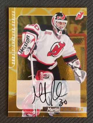 2000 - 01 In The Game Signature Series Gold Ssp Martin Brodeur Auto Autograph