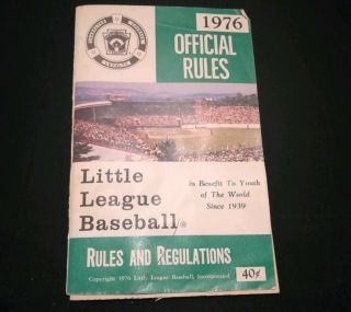 Vintage 1976 Little League Baseball Official Rule Book