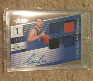 2018 - 19 Absolute Luka Doncic Rc Auto Quad Jersey Material Autograph 86/99