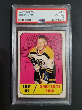 1967 Topps 92 Bobby Orr Psa 4 Vg - Ex Boston Bruins Hof