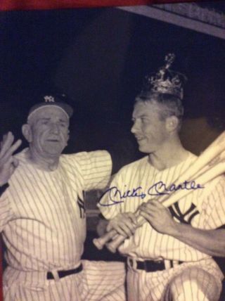 Mickey Mantle Triple Crown Autographed Photo 8x10.  Certified