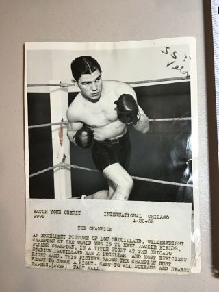 1932 Boxer Lou Brouillard Welterweight Boxing Champion Press Photo
