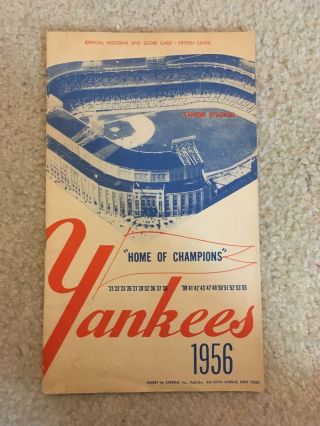 1956 Detroit Tigers Vs.  York Yankees @ Yankee Stadium Scorecard/program