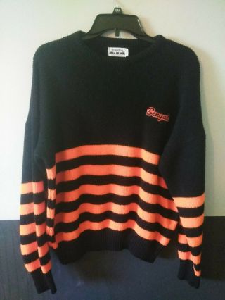Vintage Cincinnati Bengals Knit Wool Blend Sweater M Brandon Brand Made In Usa