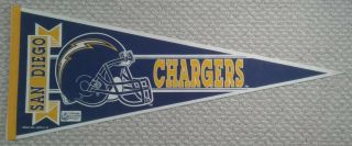 San Diego Chargers Full Size Nfl Football Pennant Early 90s Los Angeles